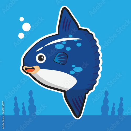 a cute sun fish in the water