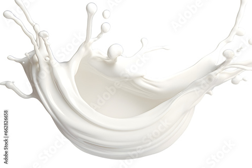 Milk splash isolated on transparent background 