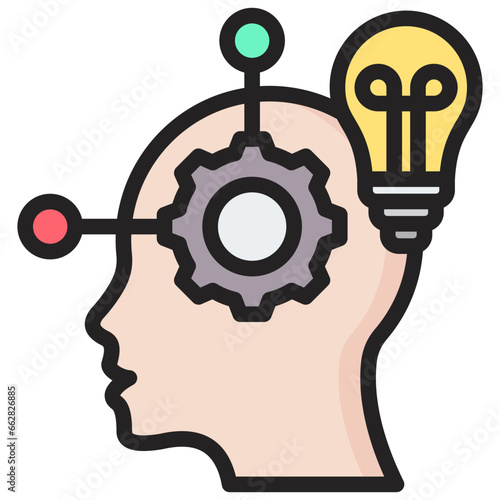 Lateral Thinking Outline Color Icon