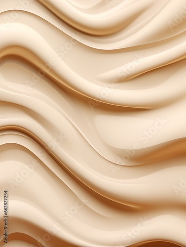 Beige Slime Creative Abstract Wavy Texture. Flowing Digital Art Decoration. Abstract Realistic Surface Vertical Background. Ai Generated Vibrant Curly Pattern.