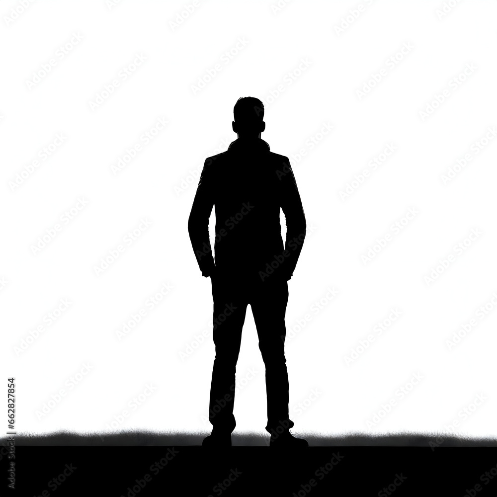 Obraz premium Silhouette of a person looking the horizon.