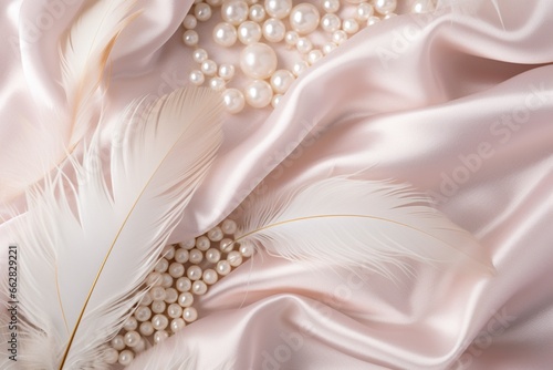 Silk material with pearls pink color backgrounds soft textures