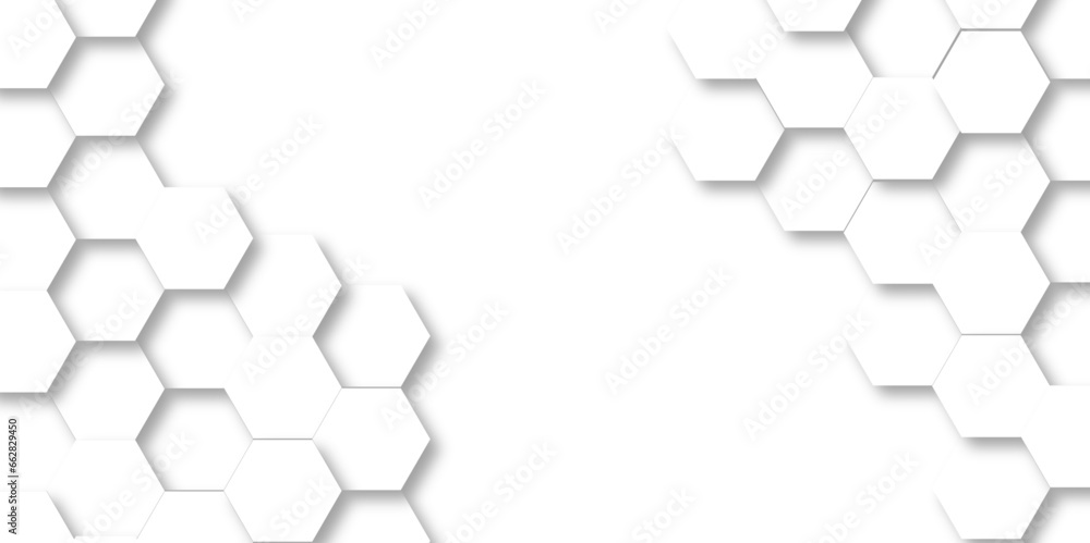 Abstract background with hexagon and white Hexagonal Background. Luxury White Pattern. Vector Illustration. 3D Futuristic abstract honeycomb mosaic white background. geometric mesh cell texture. Abstract background with hexagon and white Hexagonal Background. Luxury White Pattern. Vector Illustration. 3D Futuristic abstract honeycomb mosaic white background. geometric mesh cell texture.