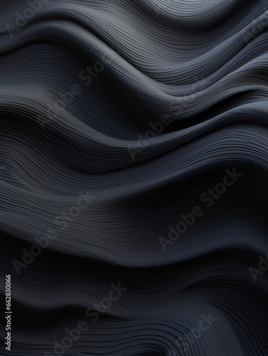 Coal Creative Abstract Wavy Texture. Flowing Digital Art Decoration. Abstract Realistic Surface Vertical Background. Ai Generated Vibrant Curly Pattern.