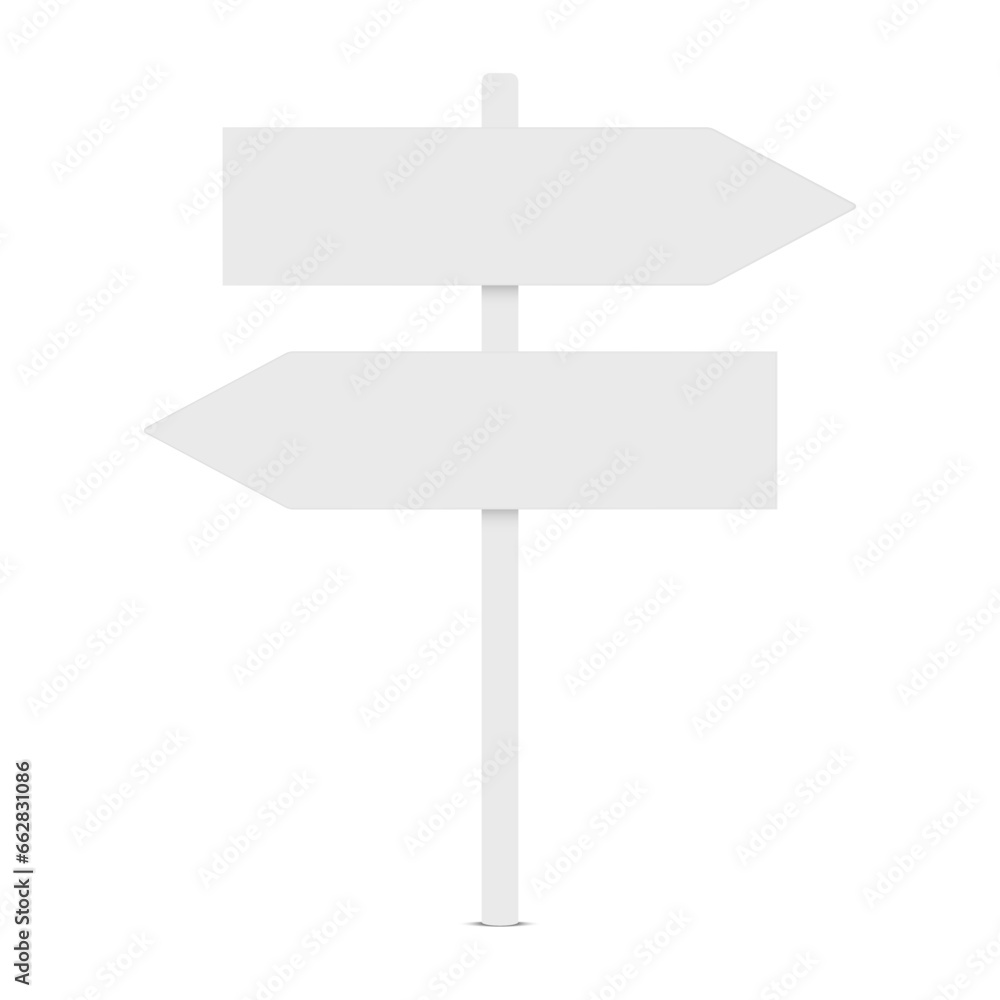 white directions sign mock up. Vector illustration