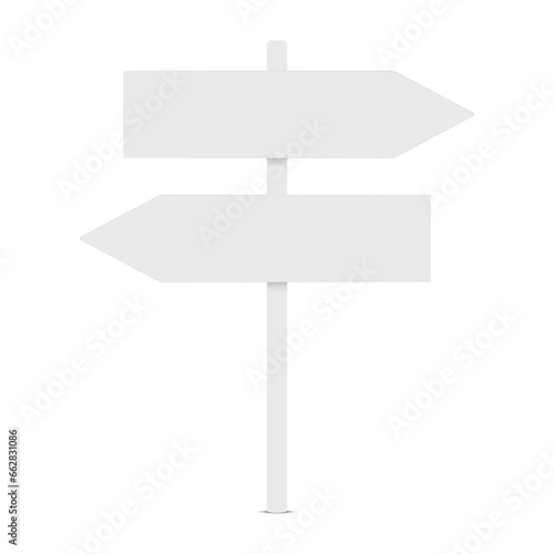 white directions sign mock up. Vector illustration