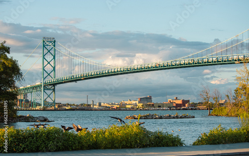 Konstfotografi Ambassador Bridge Across the Detroit River