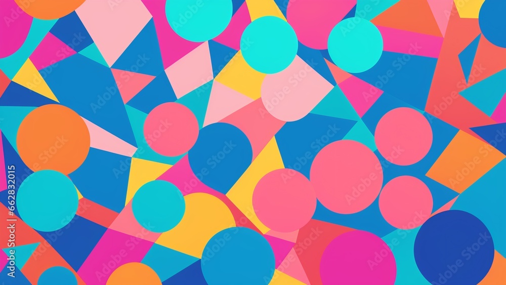 Colorful Abstract Background With Circles And Triangles