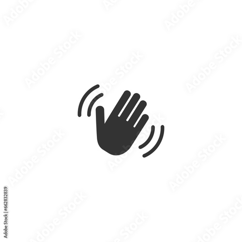 Hand wave  waving hi or hello gesture line art vector icon for apps and websites