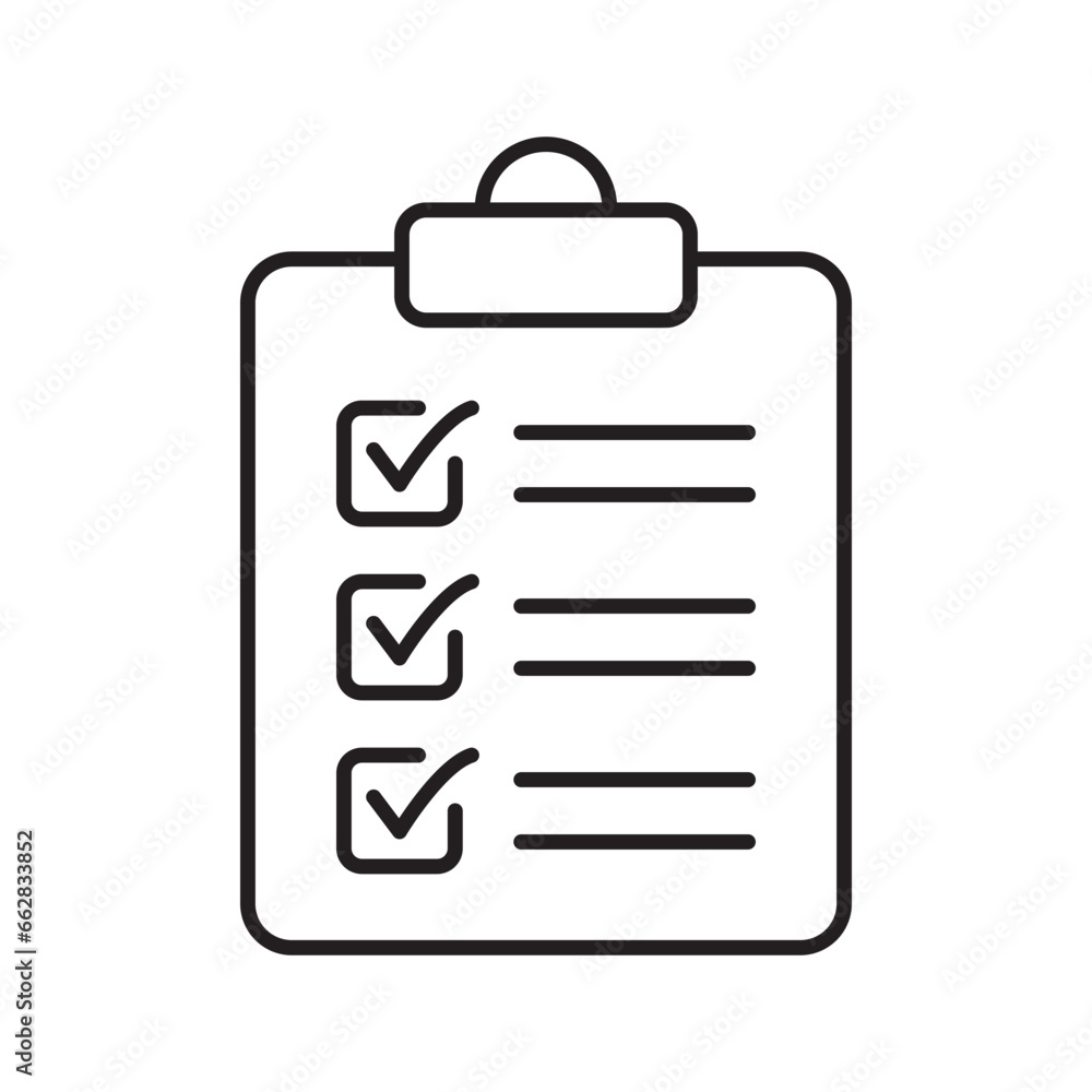 Clipboard line icon. Checklist sign symbol for web site and app design. Clipboard line icon. Checklist sign symbol for web site and app design.