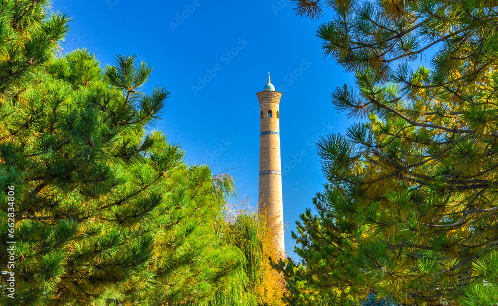 minaret of Khazrati Imam Mosque in Olmazor district (Tashkent, Uzbekistan)