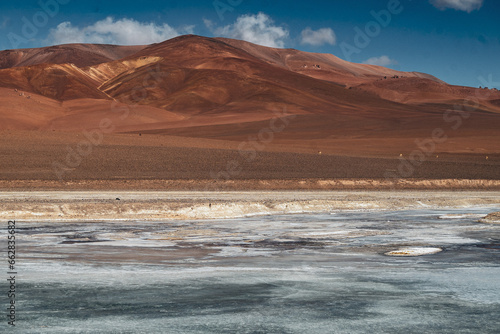 landscape of lagoons in the atacama desert 