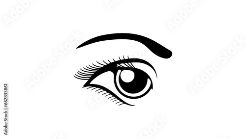 Female Eye, black isolated silhouette