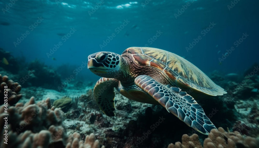 Underwater adventure Swimming with multi colored sea life in tropical reef