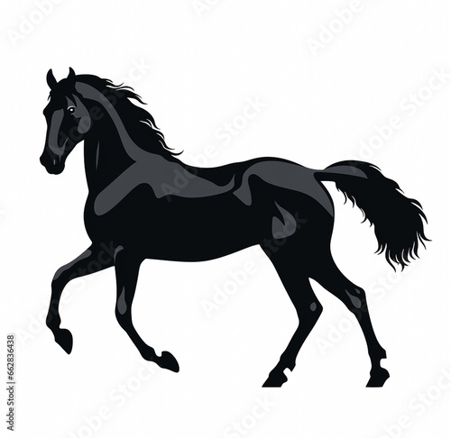 black horse illustration isolated on a white background