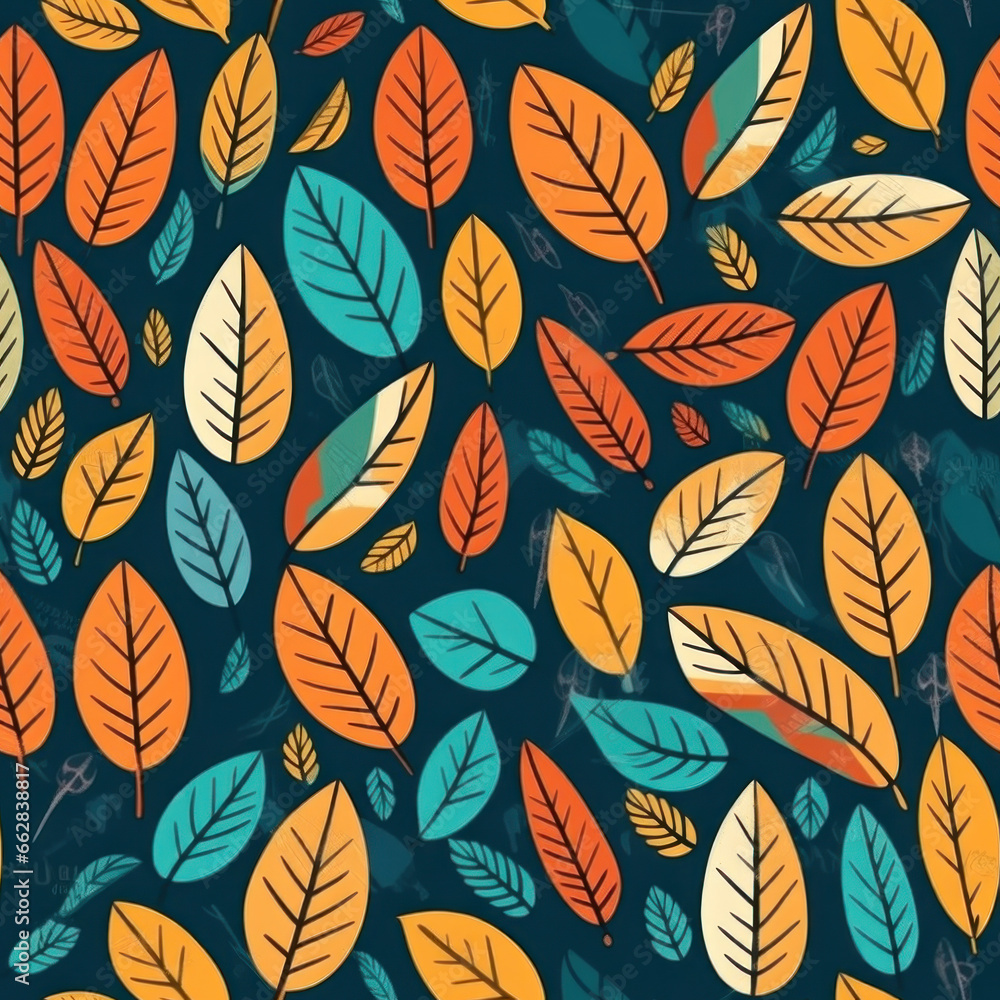 seamless pattern with autumn leaves texture generative ai seamless pattern with autumn leaves texture generative ai