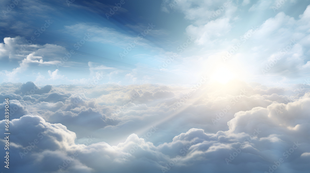 Fototapeta premium Heavenly Clouds with Sun Light Rays