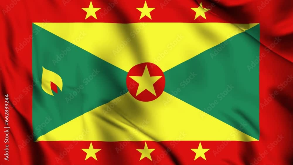 Grenada waving flag 4K animation video. Grenada waving flag seamless looping animation Grenada waving flag 4K animation video. Grenada waving flag seamless looping animation