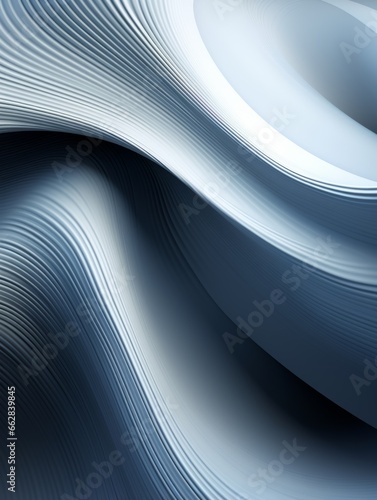 Silver Creative Abstract Wavy Texture. Flowing Digital Art Decoration. Abstract Realistic Surface Vertical Background. Ai Generated Vibrant Curly Pattern.