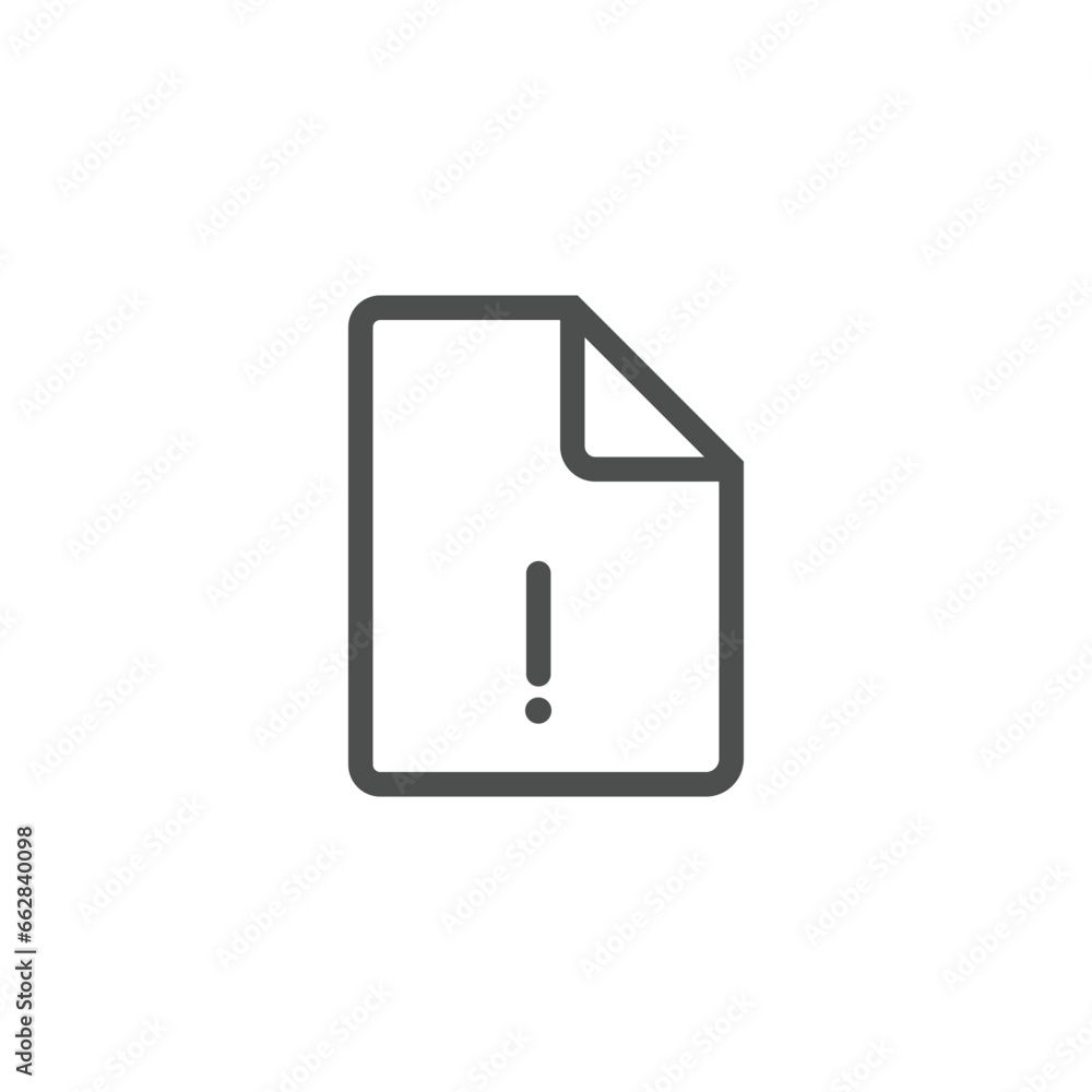 Simple Error File Icon Symbol Black Outline High Quality Vector. EPS10 Simple Error File Icon Symbol Black Outline High Quality Vector. EPS10
