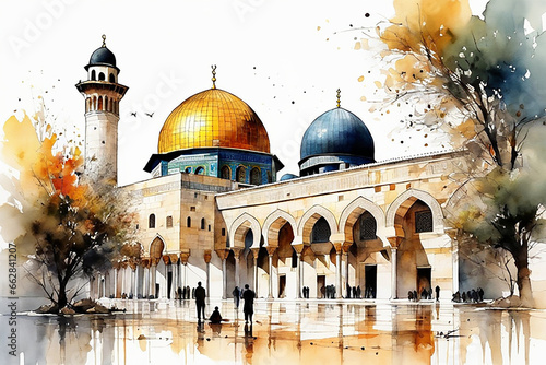 Canvastavla dome of the rock Jerusalem Israel old city omar mosque al aqsa al quds historica