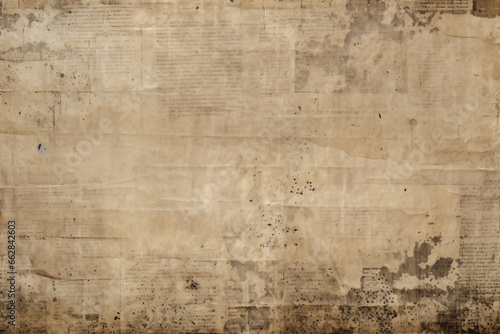 Grunge Old Vintage Newspaper paper aged texture background,yellow color retro distress paper