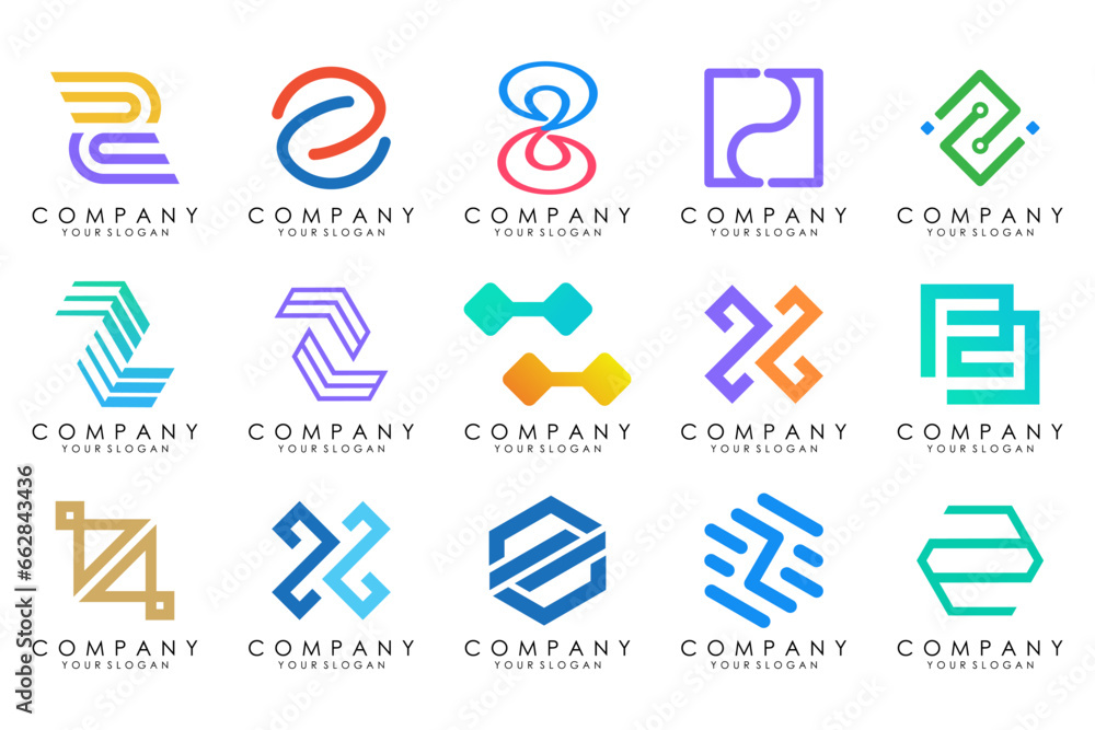 Set of abstract letter z logo design. icons for business of luxury elegant, simple with colorfulness Set of abstract letter z logo design. icons for business of luxury elegant, simple with colorfulness