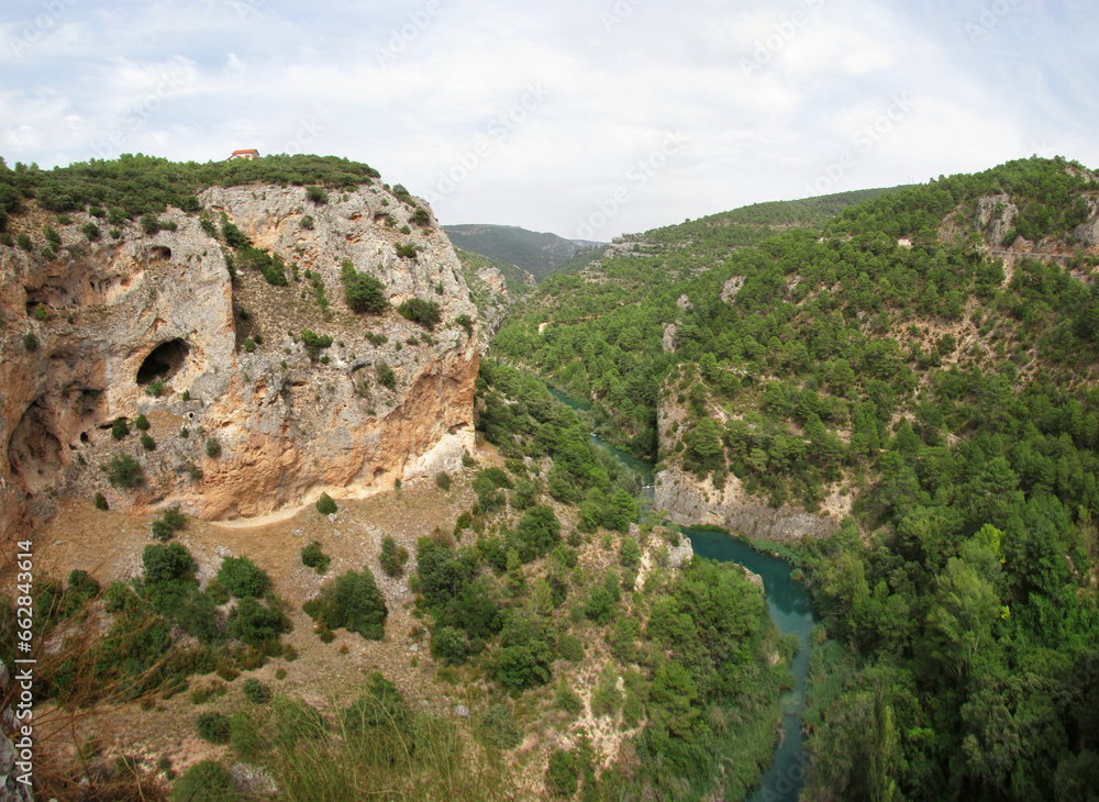 Canyon of the Júcar river from Ventano del diablo in Cuenca.