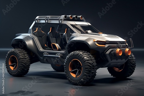 A sport utility vehicle designed for urban driving and off-road adventures. Generative AI © Kazimir