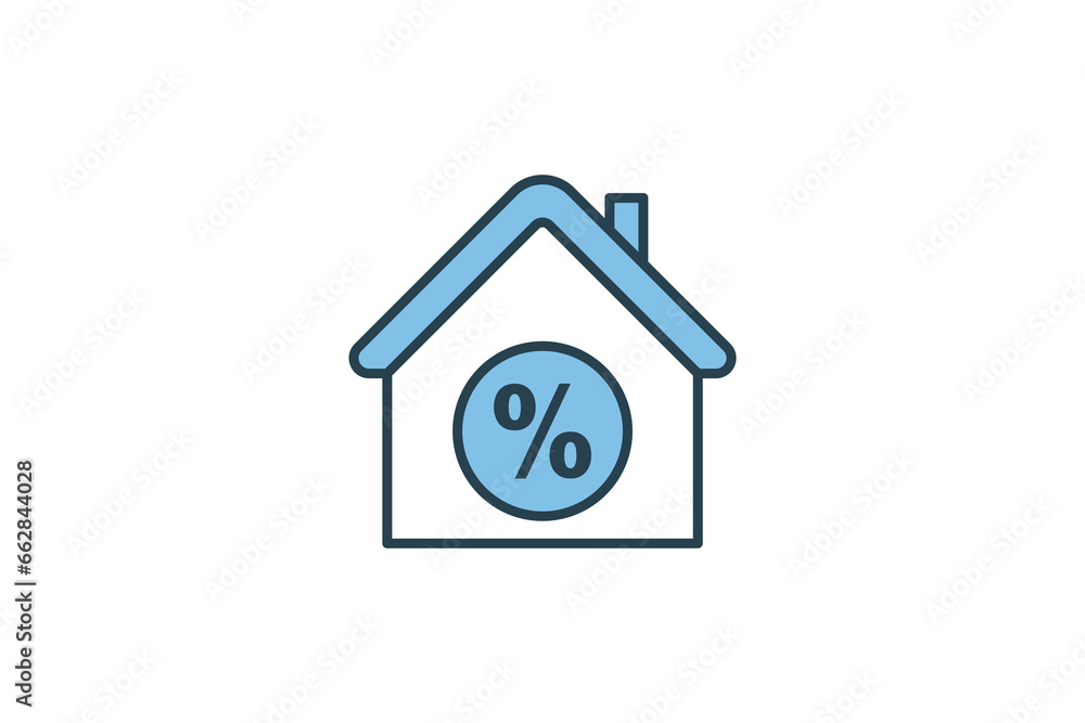 Mortgage Icon. Icon related to Real estate. Suitable for web site design, app, user interfaces. Flat line icon style. Simple vector design editable Mortgage Icon. Icon related to Real estate. Suitable for web site design, app, user interfaces. Flat line icon style. Simple vector design editable