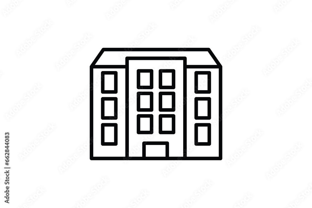 Apartment Icon. Icon related to Real estate. Suitable for web site design, app, user interfaces. Line icon style. Simple vector design editable