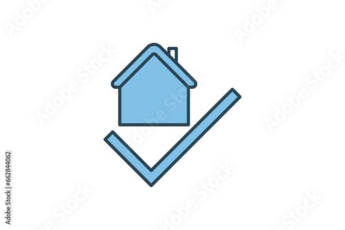 home purchase Icon. Icon related to Real estate. Suitable for web site design, app, user interfaces. Flat line icon style. Simple vector design editable