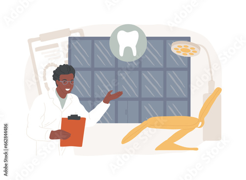 Private dentistry isolated concept vector illustration. Private dental service, dentistry clinic, healthcare insurance, teeth health, emergency dentist, make an appointment vector concept.