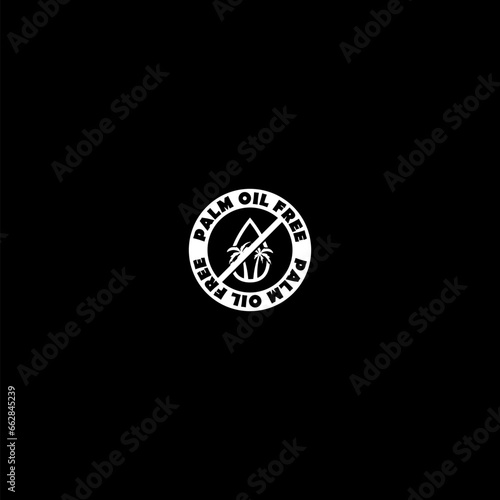 No Palm oil icon isolated on dark background
