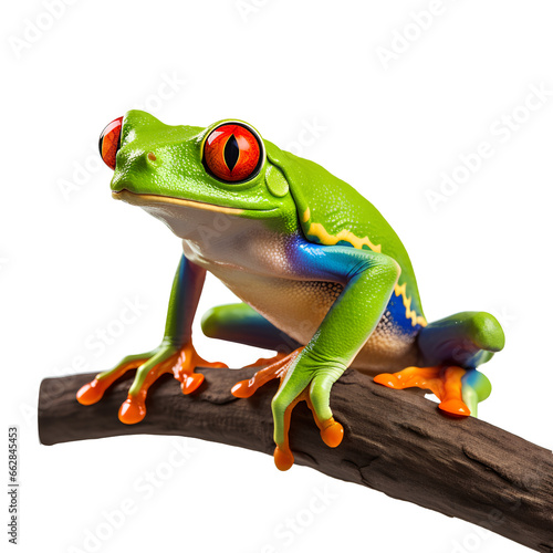red eyed tree frog on transparent background PNG