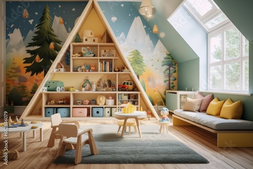 Design a child's playroom that is both fun and functional