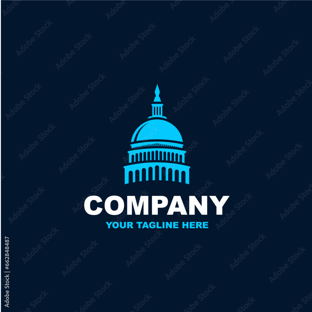 Capitol building logo design illustration vector, suitable for your design need, logo, illustration, animation, etc.