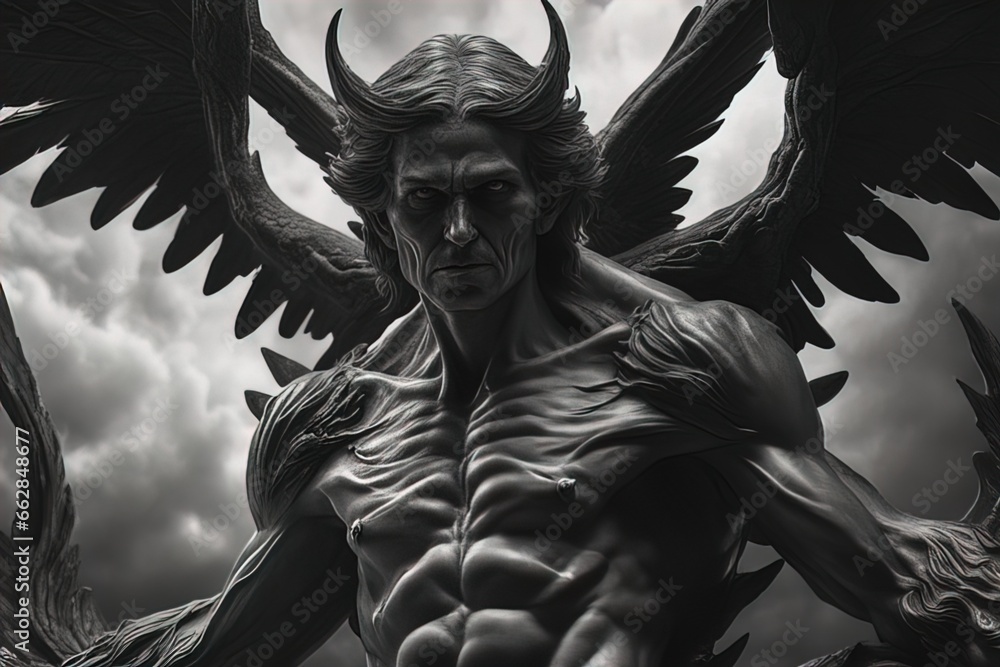 Fototapeta premium Beelzebub dark demon, fallen angel mystical ruler, demonic
