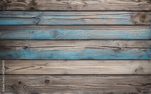 background old wooden boards gray with old blue paint