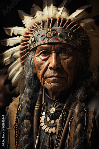 a vintage black and white photo of a Native American © Rainbow Kuma