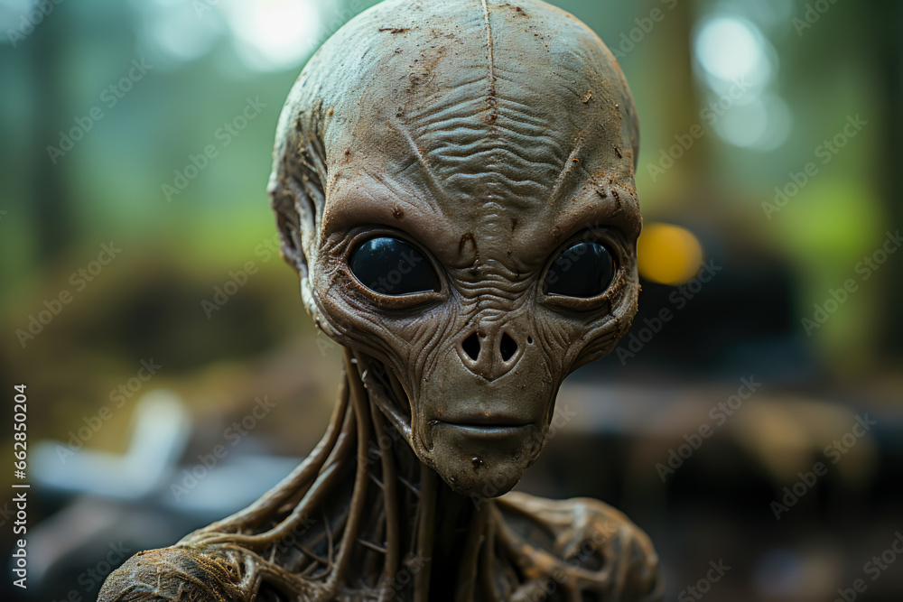 close-up, alien portrait