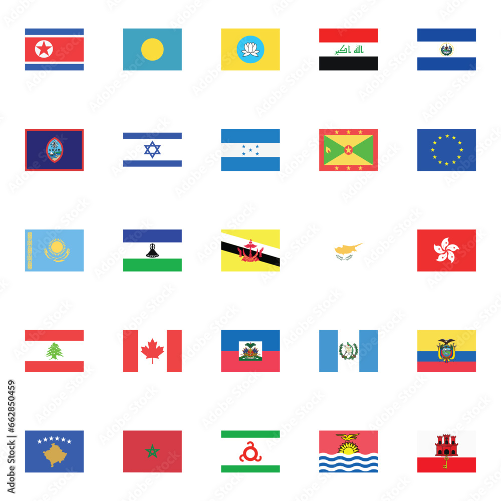 World national flags vector illustrations. World national flags vector illustrations.