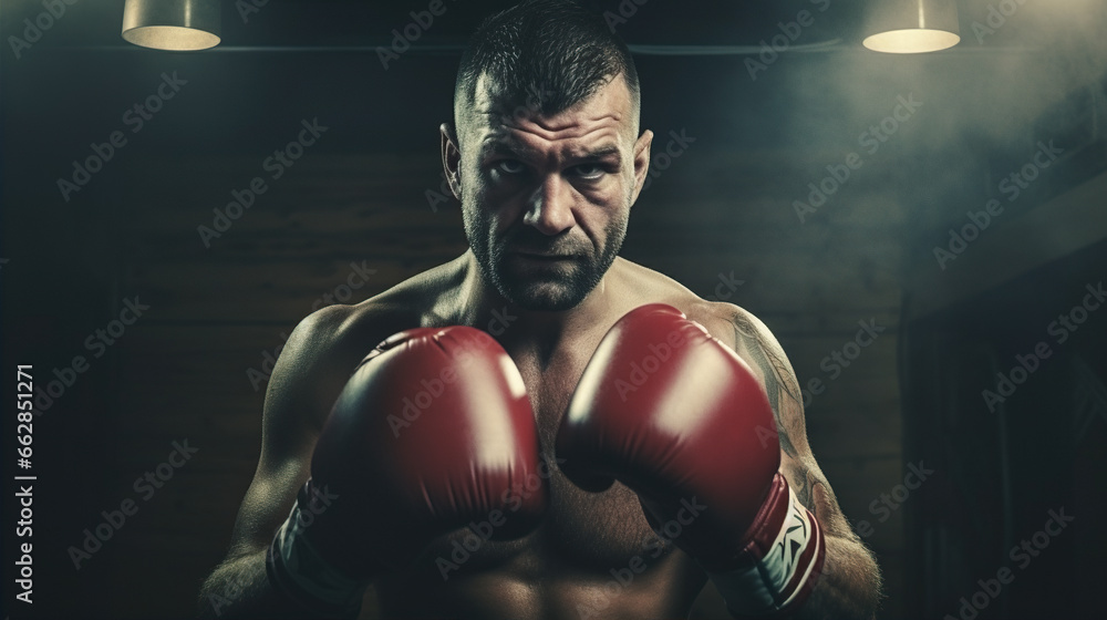 About the sport of professional boxing, Heavy Bag Workout: A boxer strikes a heavy bag with power and precision, demonstrating their strength and training regimen