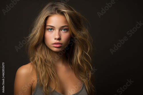 a professional photograph of an attractive 18 year old model,