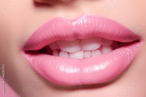 Close up Lips of woman. Cosmetic background.