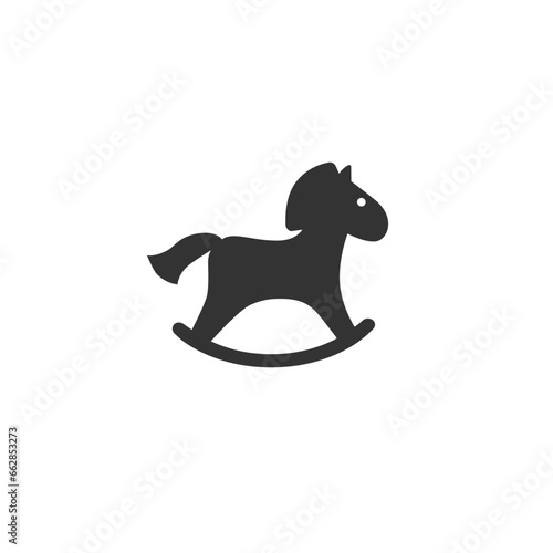 Horse toy icon in flat vector