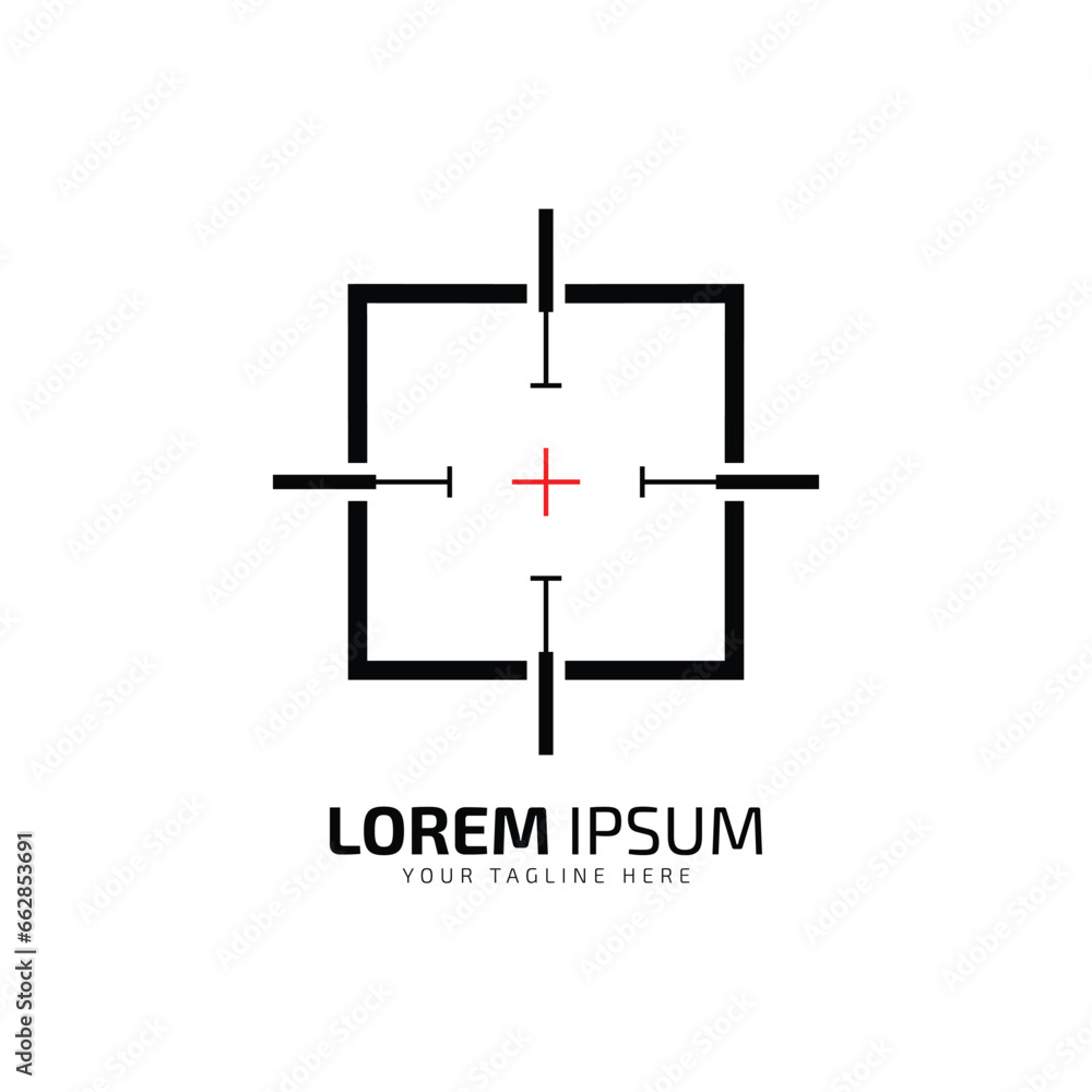 Vector Illustration of a Target Logo with Crosshair Icon. Hitting the Mark with Precision silhouette isolated design Vector Illustration of a Target Logo with Crosshair Icon. Hitting the Mark with Precision silhouette isolated design