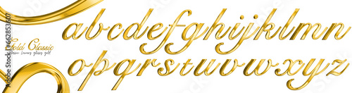 3D Gold letter lowercase classic style