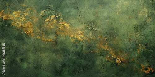 abstract background, texture of alcohol ink green and gold color photo