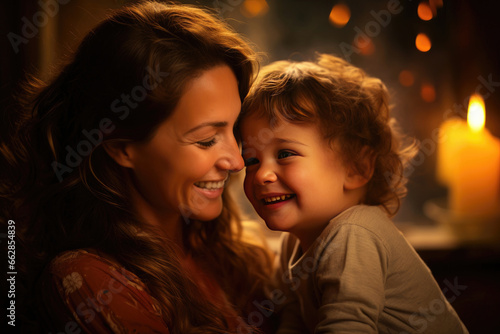 Portrait of a happy mother and child